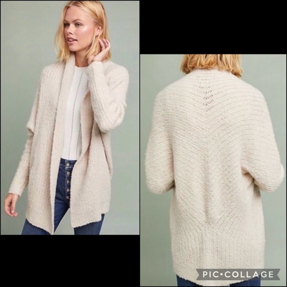 Anthro Sleeping on Snow Burgundy Wine Wool Alpaca Knit Cocoon Cardigan Sweater - Picture 5 of 16